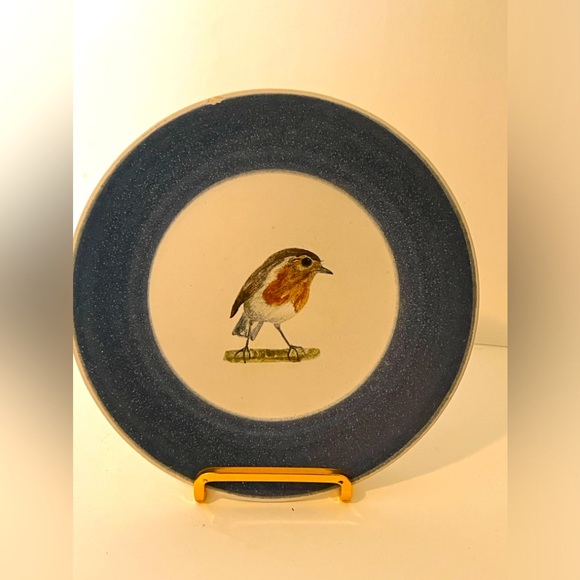 MARCEL GUILLOT POTTERY (HAND THROWN, FRANCE) BIRD - PLATE 7 7/8 BLUE BIRD - Picture 7 of 11